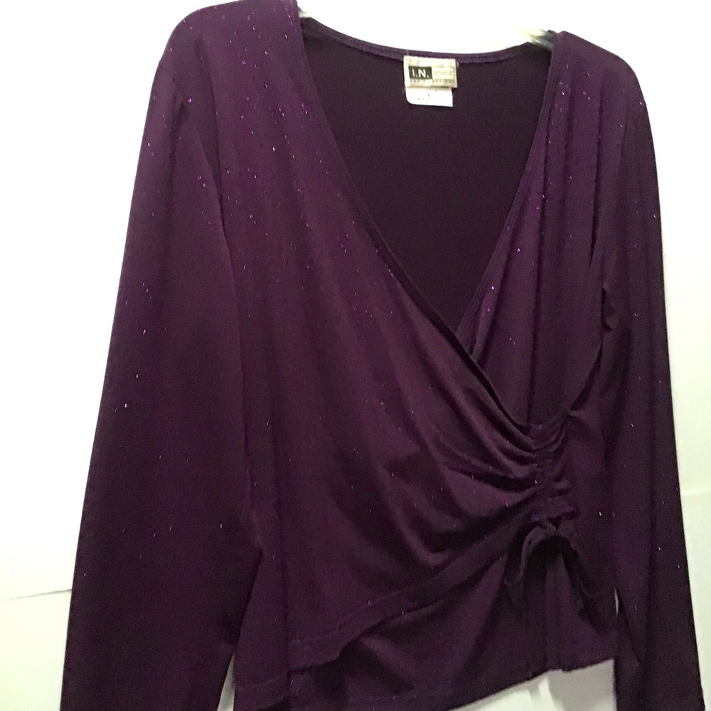 Purple wrap style blouse